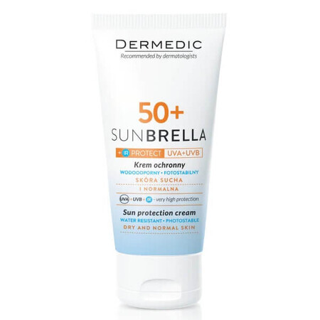 Crema protectie slara SPF 50+ ten normal-uscat si piele sensibila Sunbrella, 50 g, Dermedic