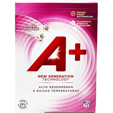 A+ Detergent pentru rufe pudră fresh flowers 75 de spălări, 4,5 Kg