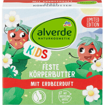 Alverde Naturkosmetik Kids unt solid pentru corp, cu aromă de căpșuni, 30 g