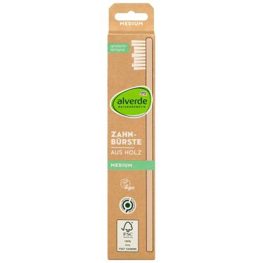 Alverde Naturkosmetik toothbrush made of recycled wood, 1 pc