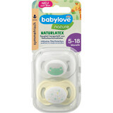 Babylove Babylove symmetrische Naturlatex-Schnuller 5-18 Monate,, 2 Stück