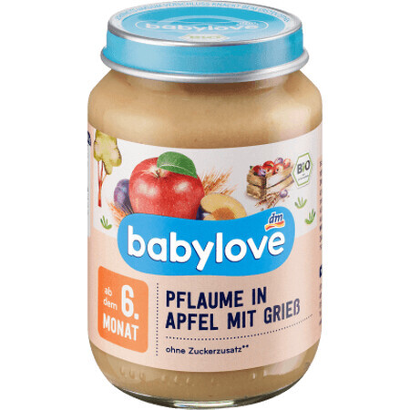 Babylove Pflaumen-Apfel-Grieß 6+ ECO, 190 g