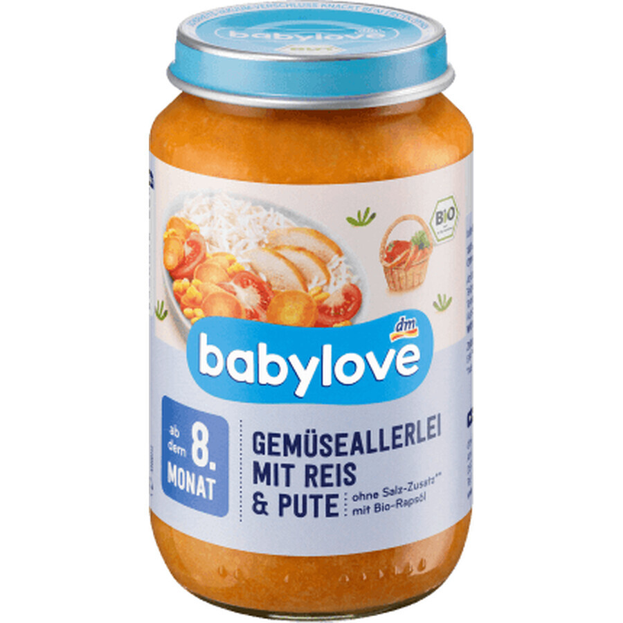 Babylove legume cu orez & curcan 8+ ECO, 220 g