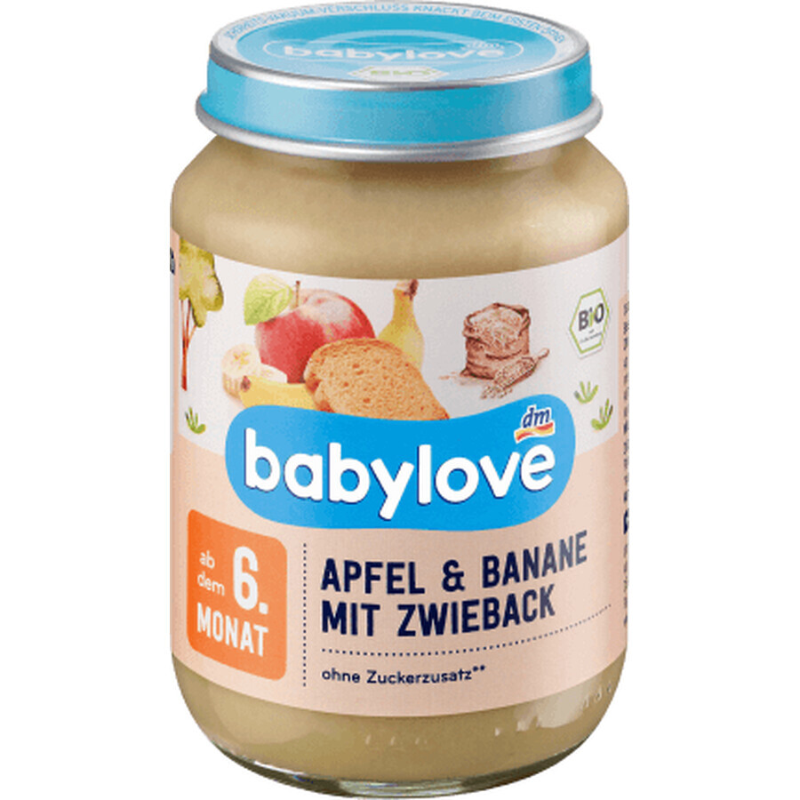 Babylove apple, banana with toast 6+ ECO, 190 g