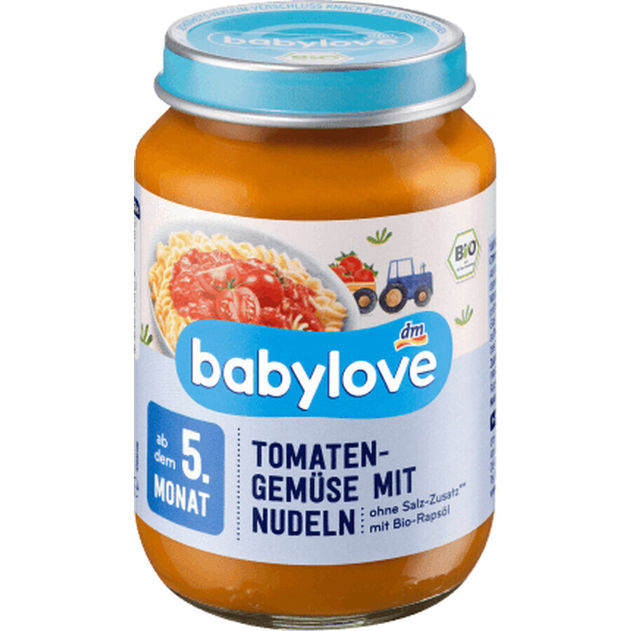Babylove paste în sos de roșii cu legume 5+ ECO, 190 g