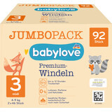 Babylove Premium Jumbo-Windeln Nummer 3, 92 Stück