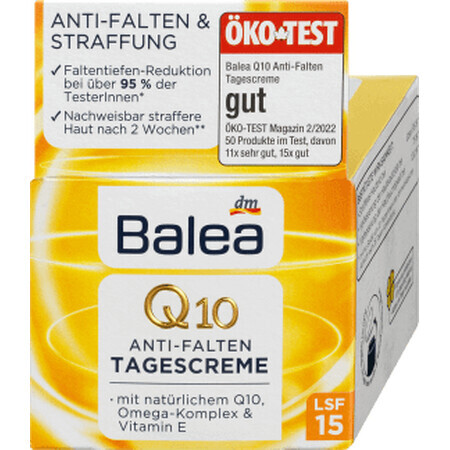 Balea Cremă de zi anti-rid cu Q10 și FPS15, 50 ml