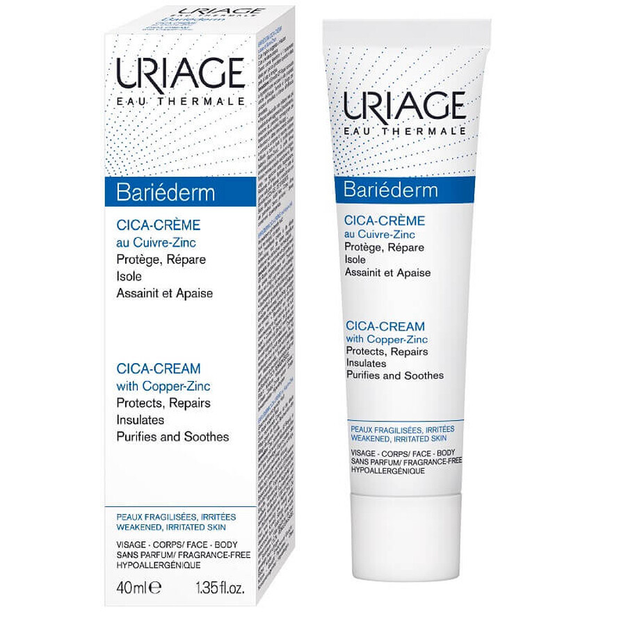 Cremă reparatoare Bariederm Cica, 40 ml, Uriage