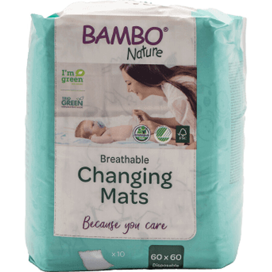Bambo Nature Baby Wickelauflagen 60x60, 10 Stück