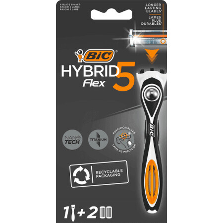 BIC Flex5 Hybrid-Rasierer + 2 Nachfüllpackungen, 1 Stück