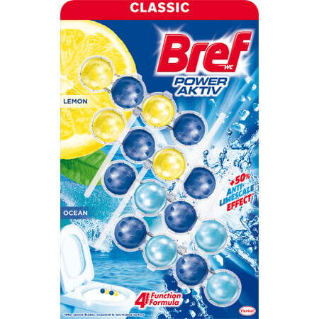 Bref Odorizant toaletă Power Aktiv lemon și ocean, 200 g