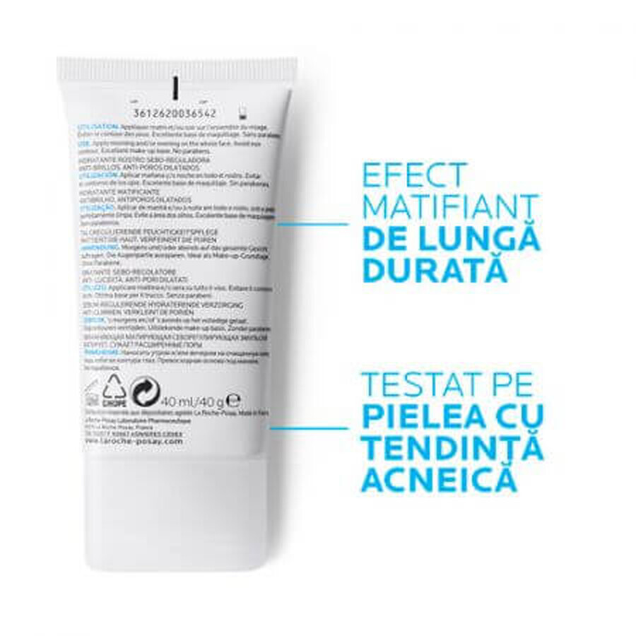 La Roche-Posay Effaclar Mat Feuchtigkeitsspendende und mattierende, talgregulierende Creme, 40 ml