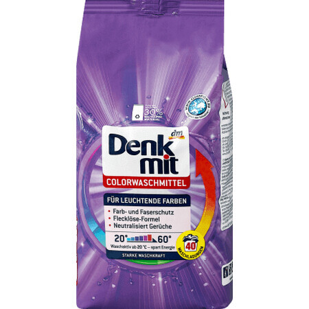 Denkmit Detergent pudră pentru rufe colorate 40 spălări, 2,7 Kg