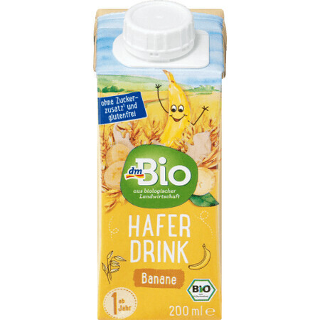 DmBio Băutură din ovăz cu banane 1an+, 200 ml