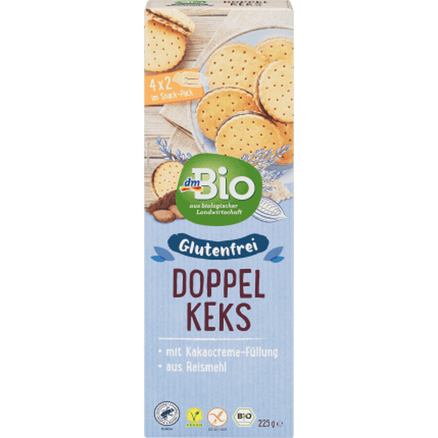 DmBio Biscuiți cu cremă  fără gluten ECO, 225 g