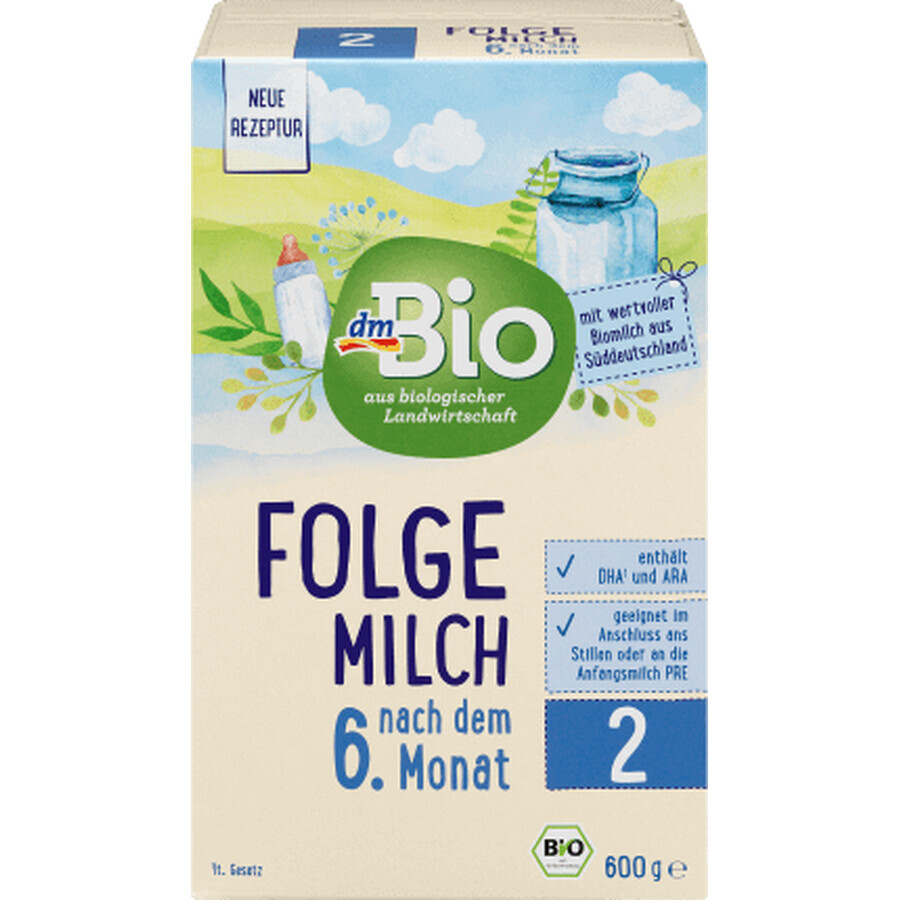 DmBio Folgemilchpulver-Nahrung Nr. 2 ECO ab 6 Monaten, 600 g