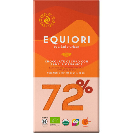 Equiori Ciocolată neagră 72%, 80 g