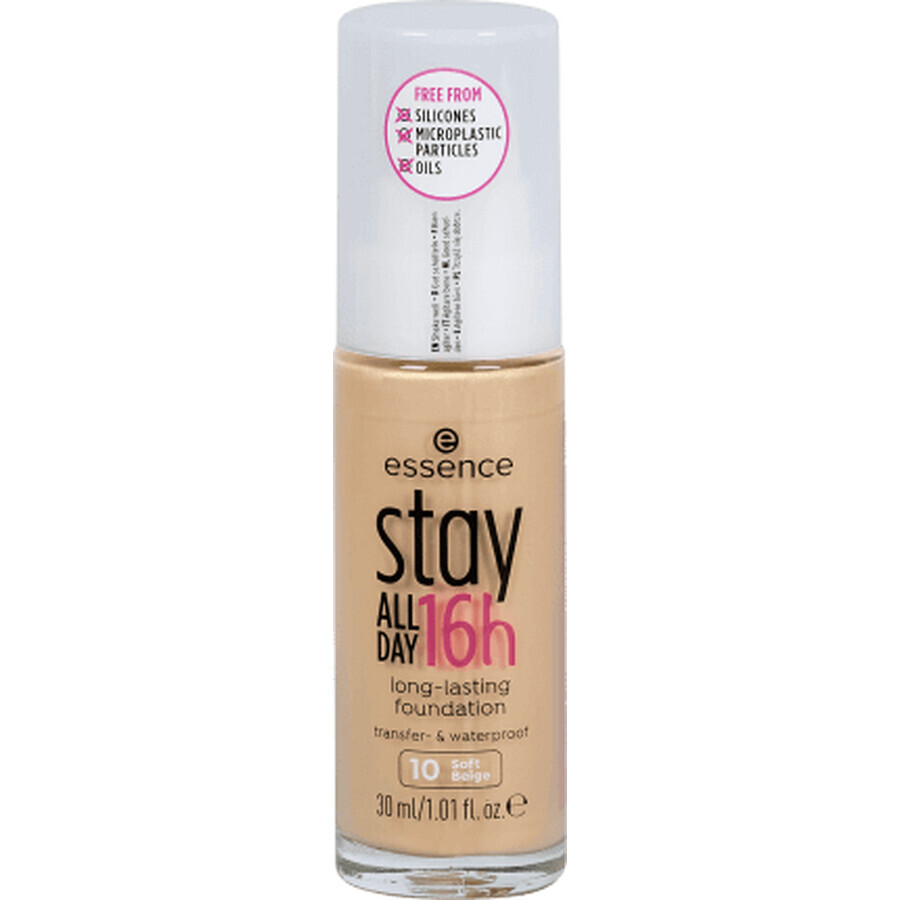 Essence Cosmetics Stay All Day 16h Long-Lasting fond de ten 10 Soft Beige, 30 ml