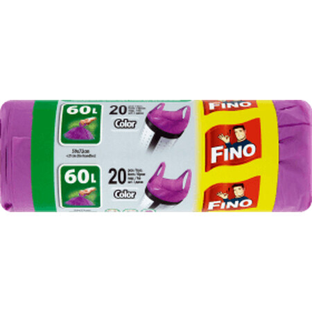 Fino Saci colorați cu mânere 60l, 20 buc