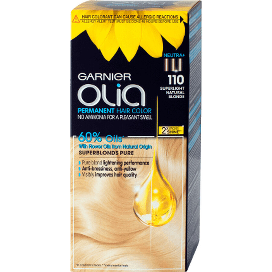Garnier Olia Ammoniakfreie permanente Haarfarbe 11.0 Superhellblond, 1 Stück