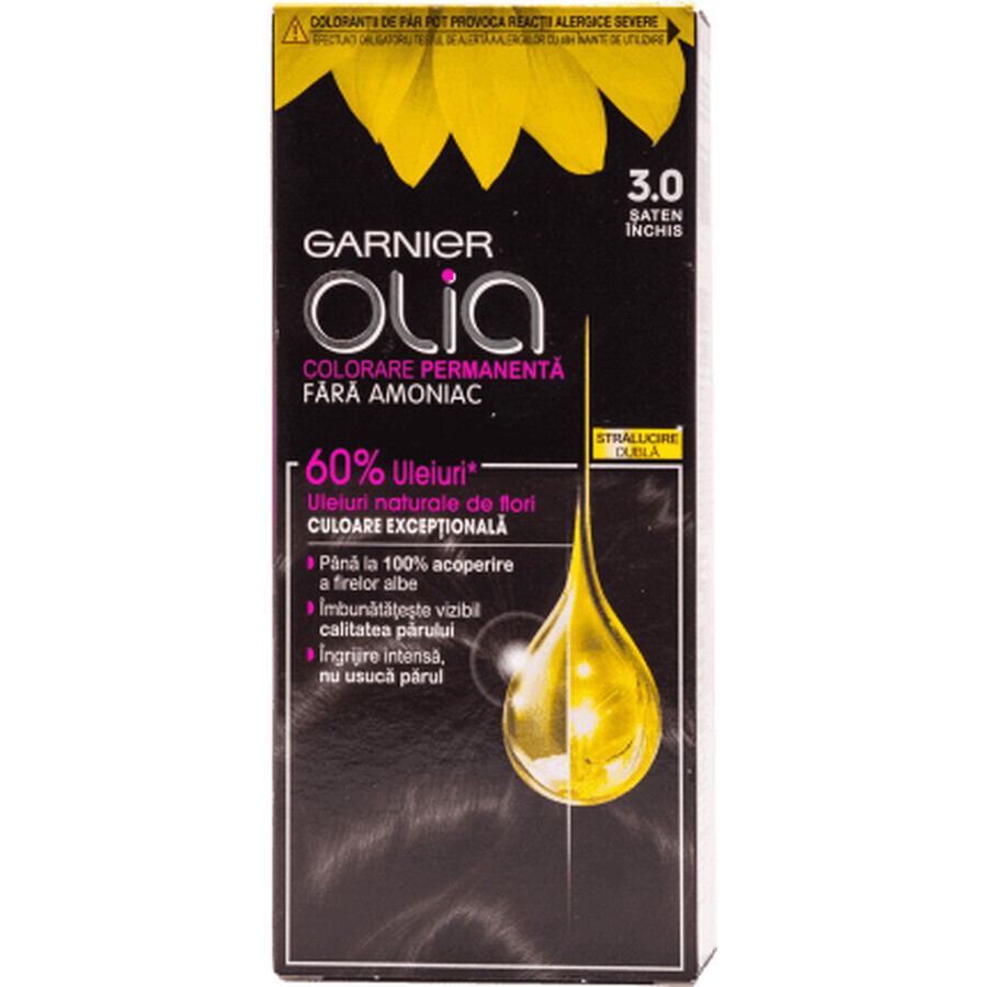 Garnier Olia Ammoniakfreie permanente Haarfarbe 3.0 braun, 1 Stück