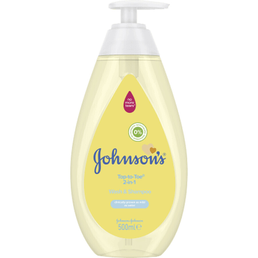 Johnson's 2in1 Badelotion und Shampoo für Babys, 500 ml