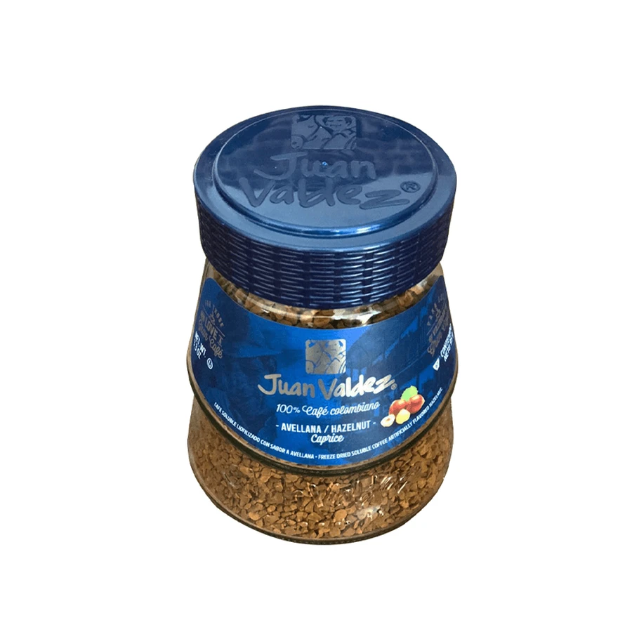 Juan Valdez Cafea solubilă cu aromă de alune de pădure, 95 g