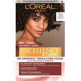 Loreal Paris  EXCELLENCE CREME Vopsea de păr permanentă 1U universal black, 1 buc