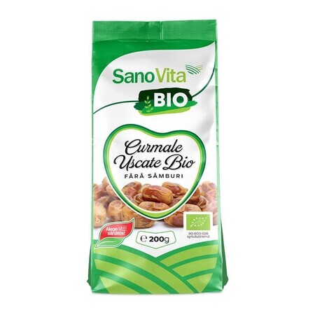 Curmale uscate BIO fără sâmburi, 200g, Sanovita