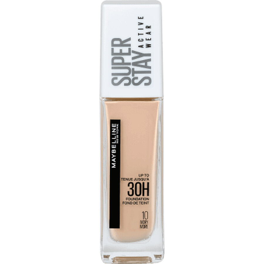 Maybelline New York SuperStay 30H Active Wear foundation 10 Ivory, 30 ml