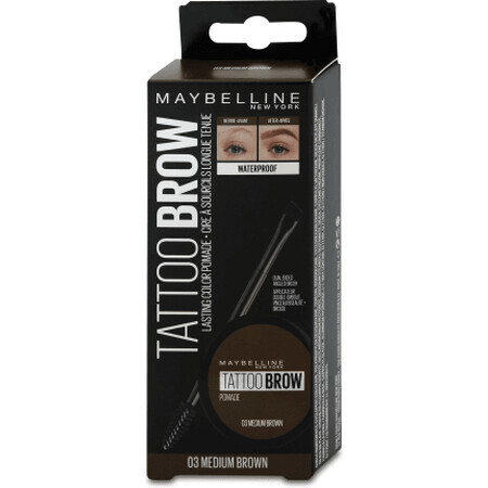 Maybelline New York Tattoo Brow pomadă pentru sprâncene 03 Medium Brown, 1 buc