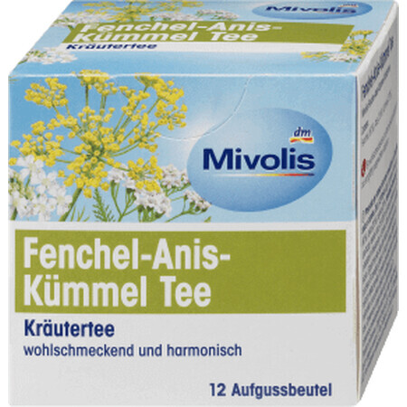 Mivolis Fenchel, Kümmel & Anis Tee, 12 Stück