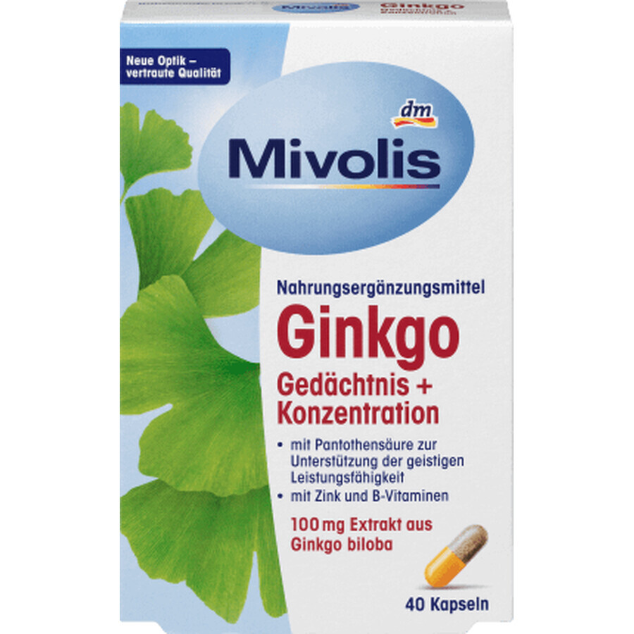 Mivolis Ginkgo pastile pentru memorie și concentrare, 40 buc