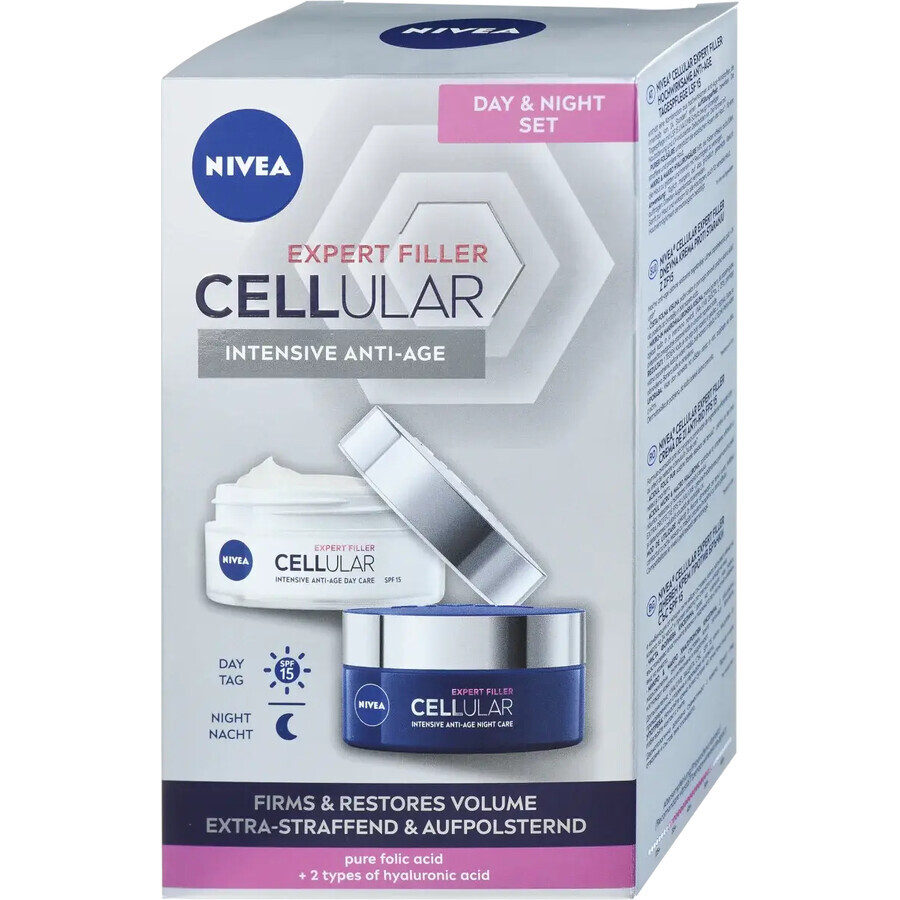 Nivea Cellular Filler Crema de Día + Cellular Filler Crema de Noche, 100 ml