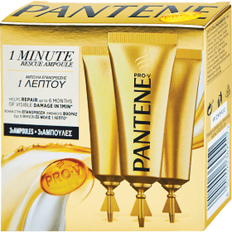 Pantene Tratament fiole pentru păr deteriorat, 3 buc