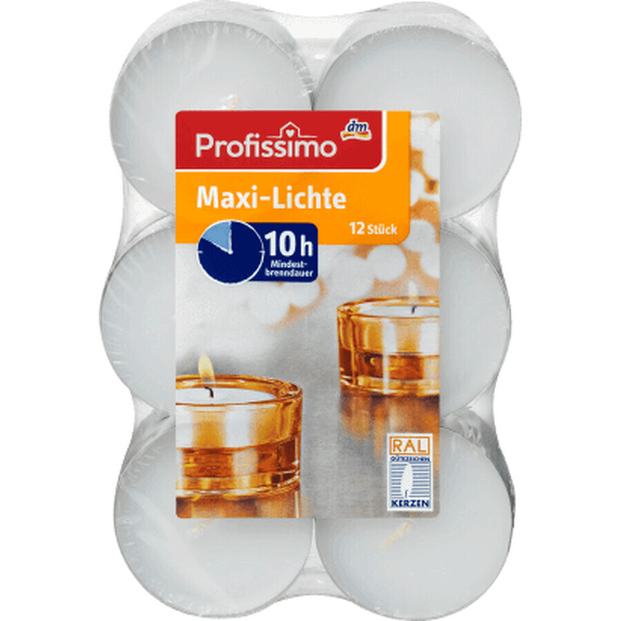 Profissimo Maxi pastille candles, burning time 10H, 12 pcs