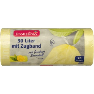 Profissimo Haushaltsbeutel mit Griffen, parfümiert, 30 L, 20 Stück.