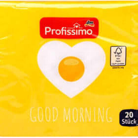 Profissimo Șervețel modelat Bună dimineața ouă prăjite, 25 x 25 cm, 20 buc