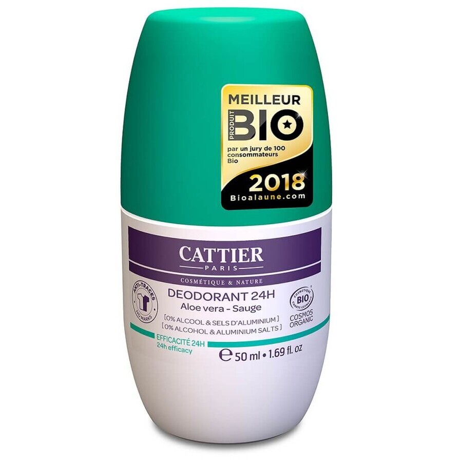 Bio-Roll-On Deodorant 24h mit Aloe Vera, 50 ml, Cattier
