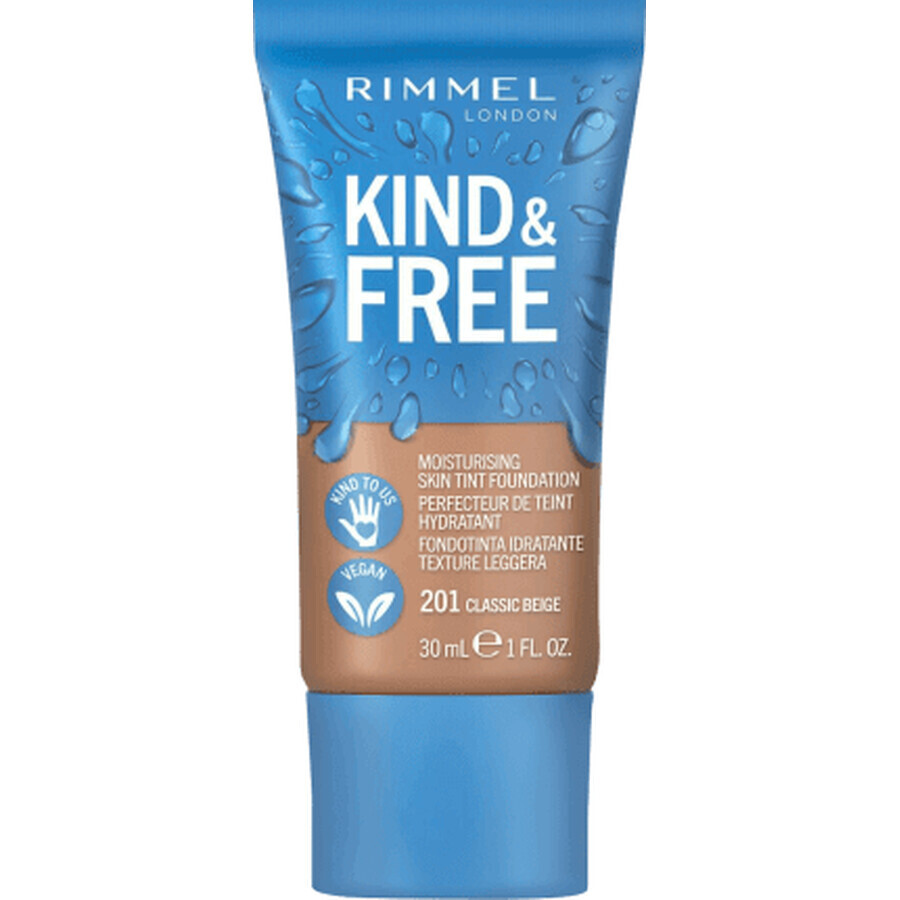 Rimmel London Kind&Free 201 Klassische Beige Foundation, 30 ml