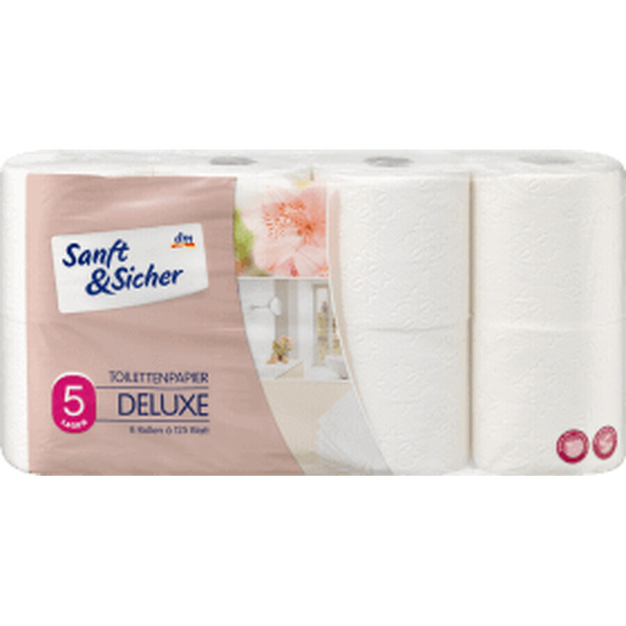 Sanft&Sicher Hârtie igienică albă deluxe, 8 buc