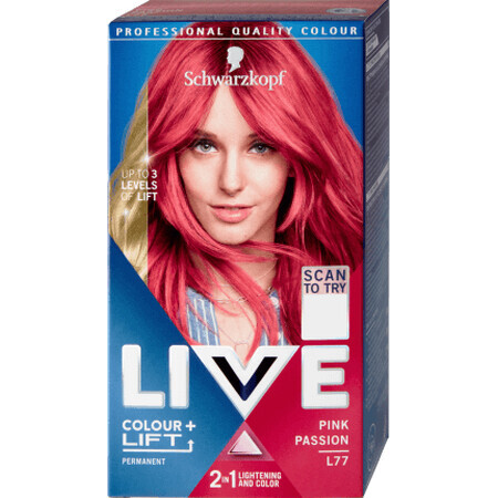 Schwarzkopf Live Vopsea de păr permanentă L 77 Pink Passi, 142 g