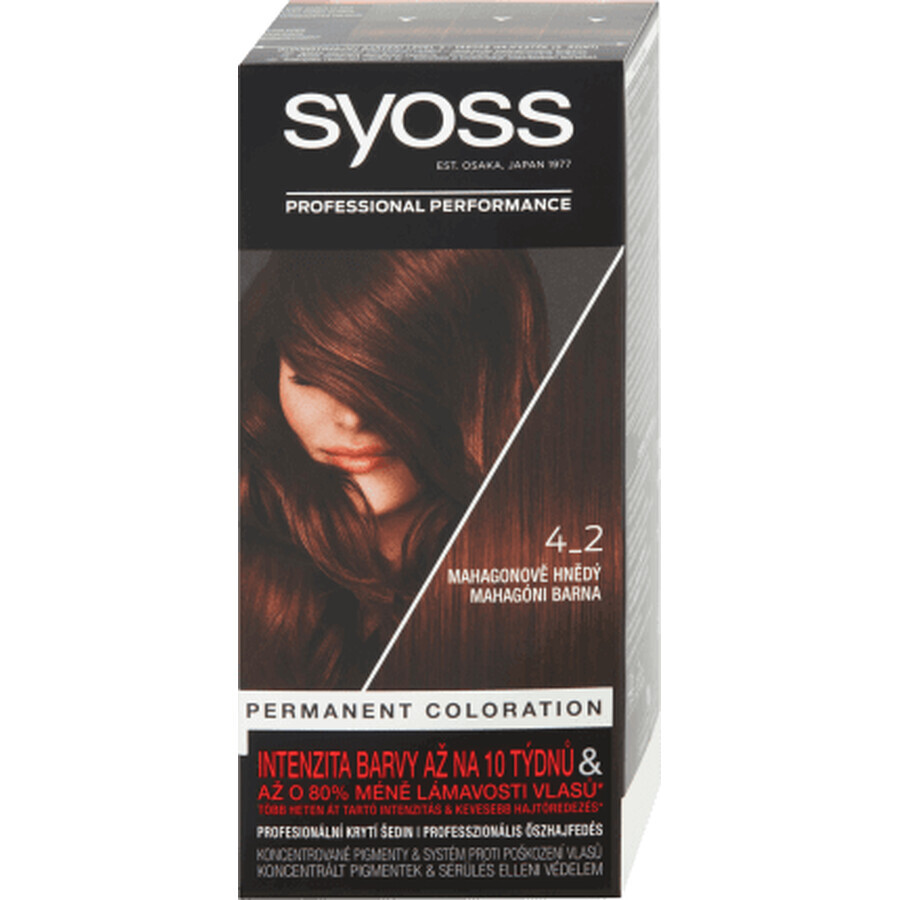 Syoss Color Permanentes Haarfärbemittel 4-2 Mahon Braun, 1 Stück