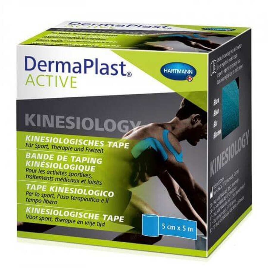 DermaPlast ACTIVE Kinesiology, cinta kinesiológica (522040), 5 cm x 5 m, Hartmann