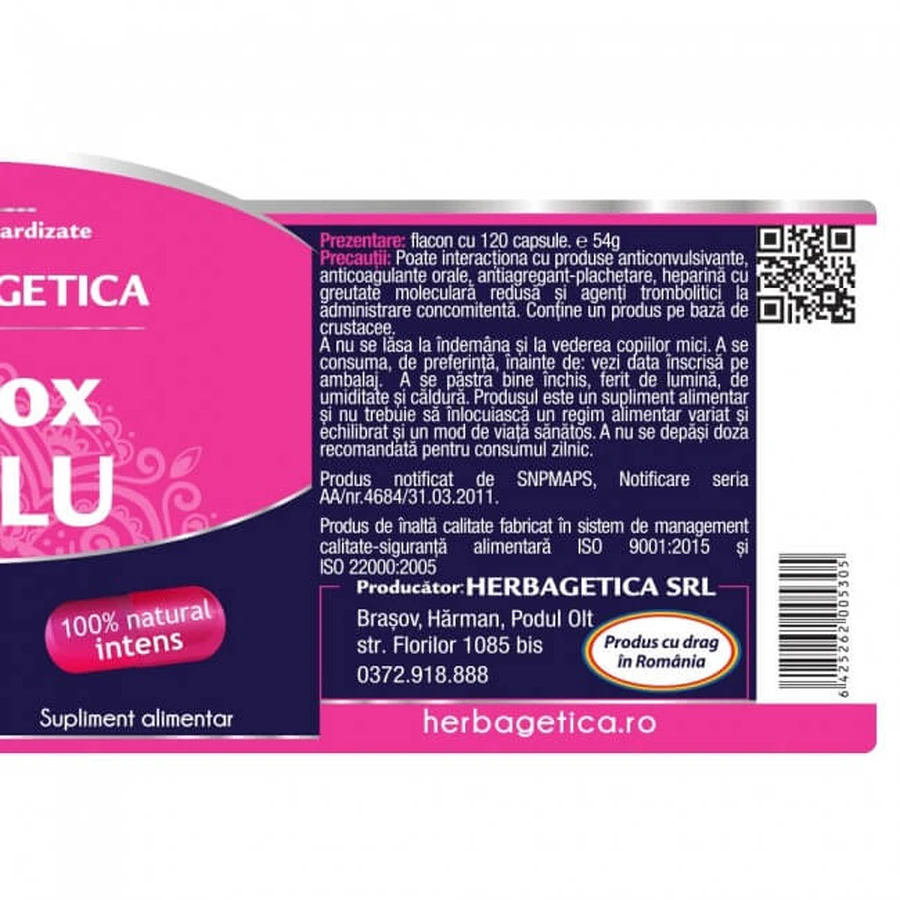 Detox Slim, 120 capsules, Herbagetica