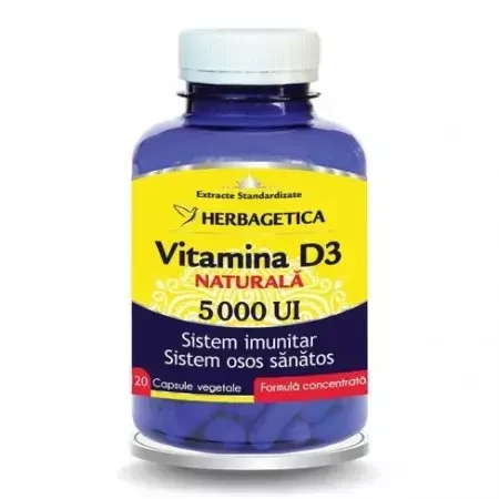 Detrix Forte Vitamin D3 5000 IU, 120 capsules, Herbagetica