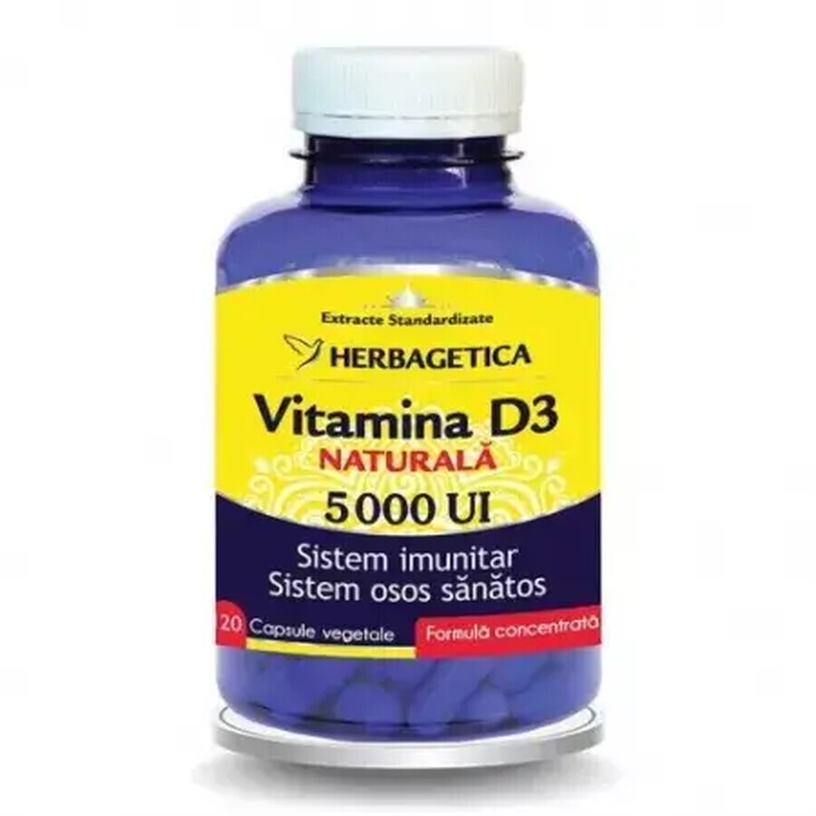 Detrix Forte Vitamin D3 5000 IU, 120 Kapseln, Herbagetica