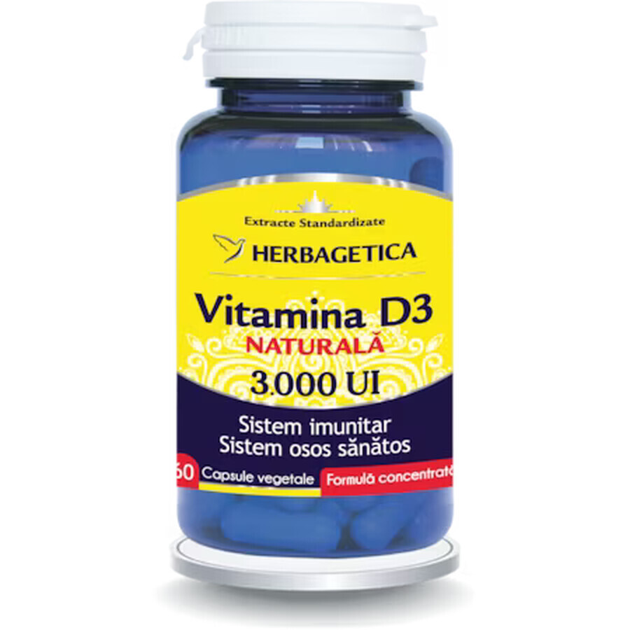 Detrix Vitamin D3 3000 IU, 60 Kapseln, Herbagetica